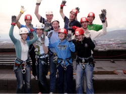 Students from Queen's who bravely took part in the abseil.